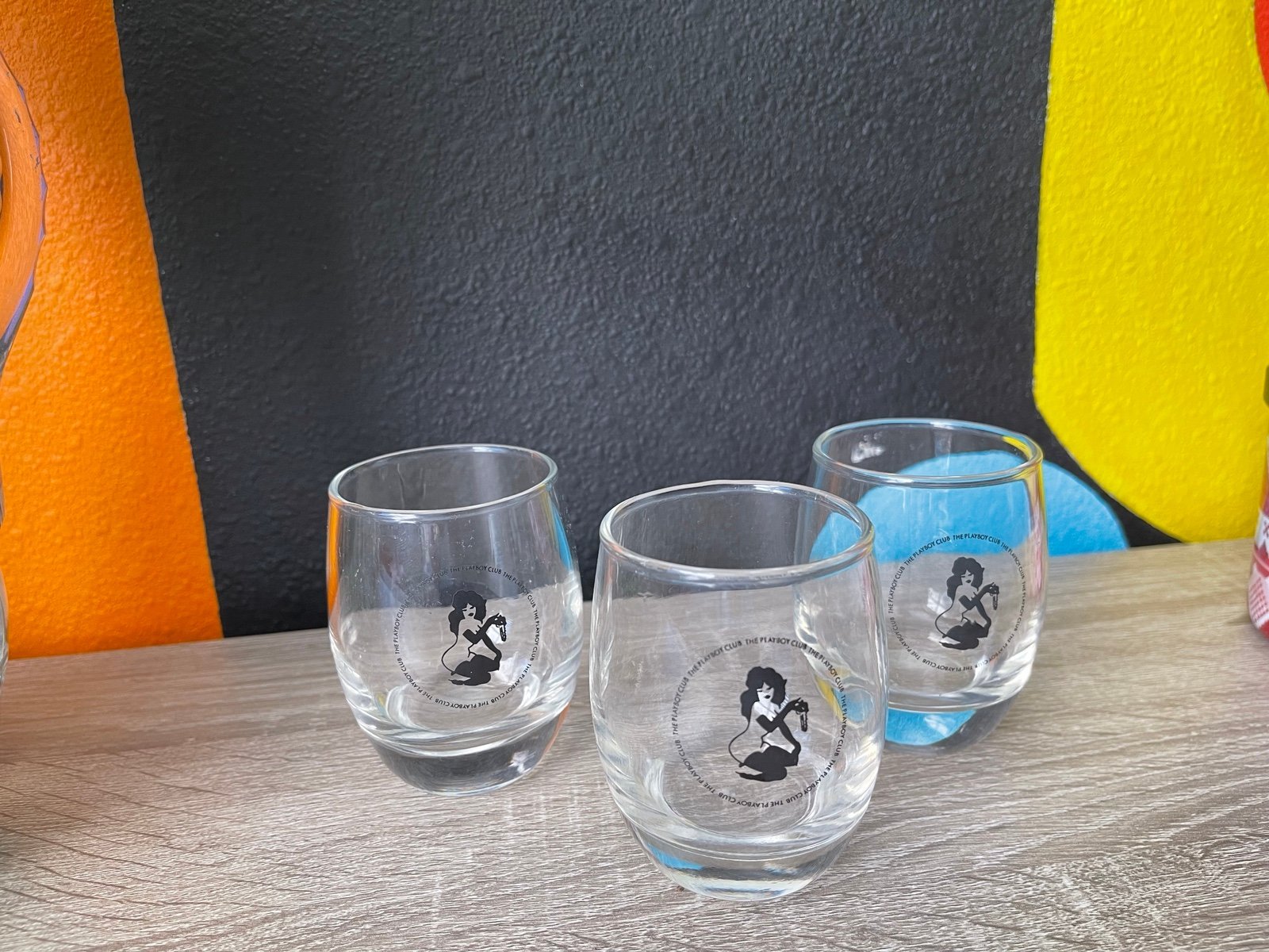 3 Mid century Playboy Club 6oz whiskey glasses