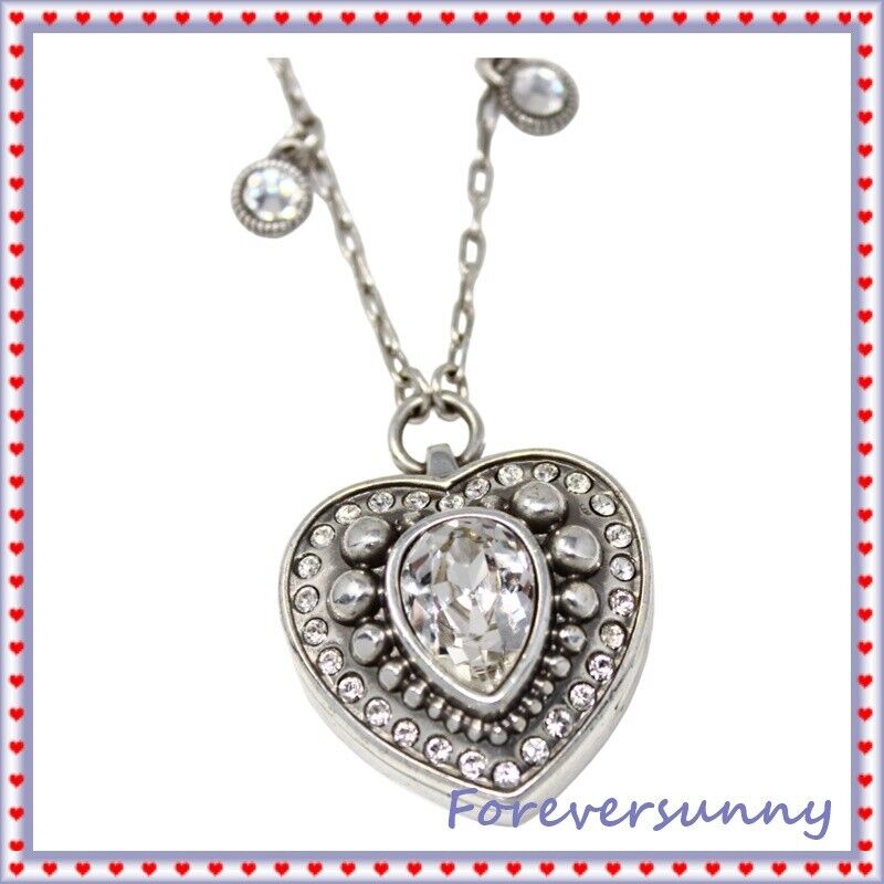 Brighton Shakespeare Crystal Pendant Locket Photo Opens Pendant Necklace