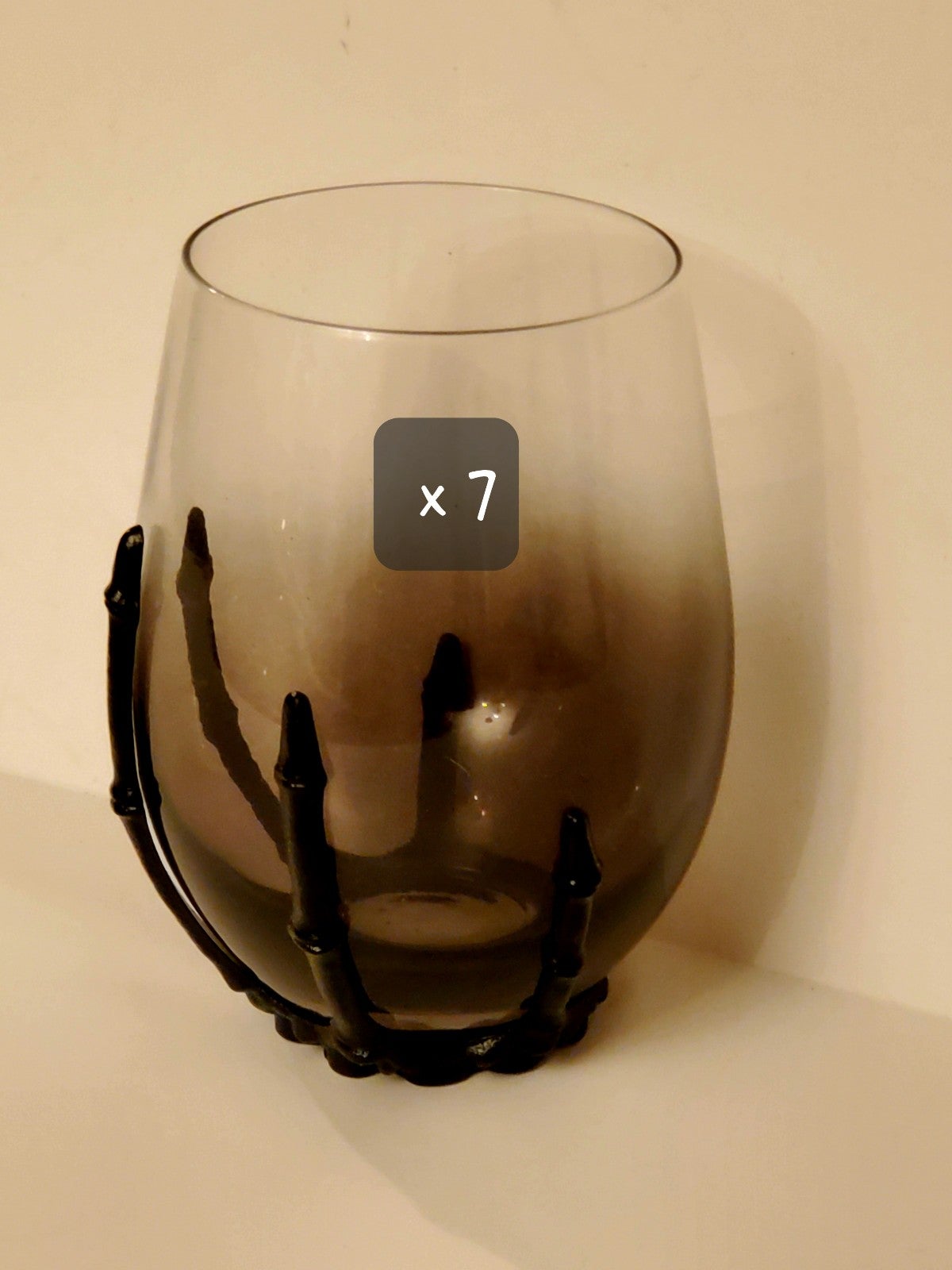 Skeleton Hand Stemless Wine Glasses
