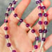 Vintage sterling silver natural amethyst bead Necklace