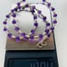 Vintage sterling silver natural amethyst bead Necklace