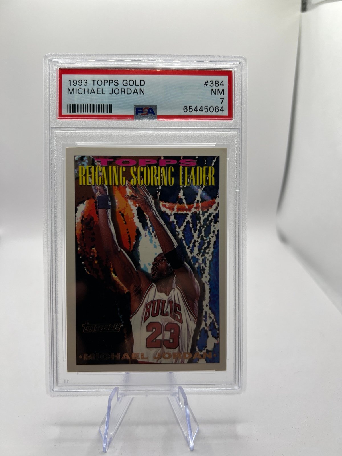 Michael Jordan 1993 tops gold card#384 PSA7