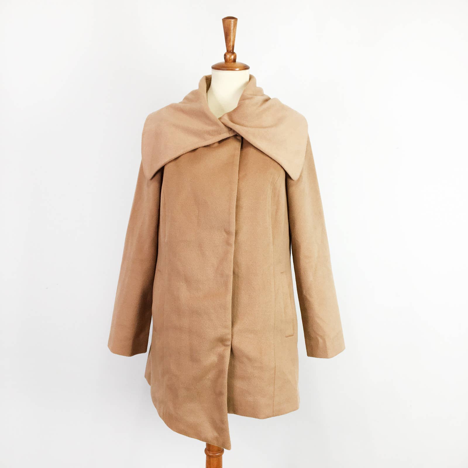 JACK BB Dakota Camel Henry asymmetrical peacoat Jacket Coat Size Small