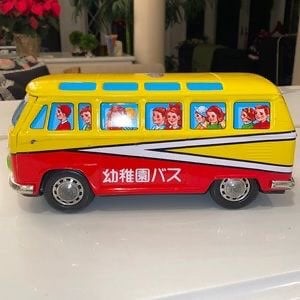 Japanese “Kindergarten” Volkswagen Tin School Bus siren EUC rare Vintage