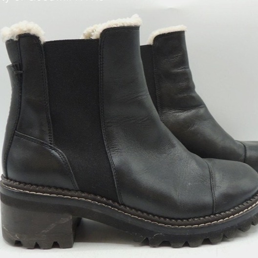 See by Chloe Women's Size 7 / 37.5 Black Leather Shearling Boots
