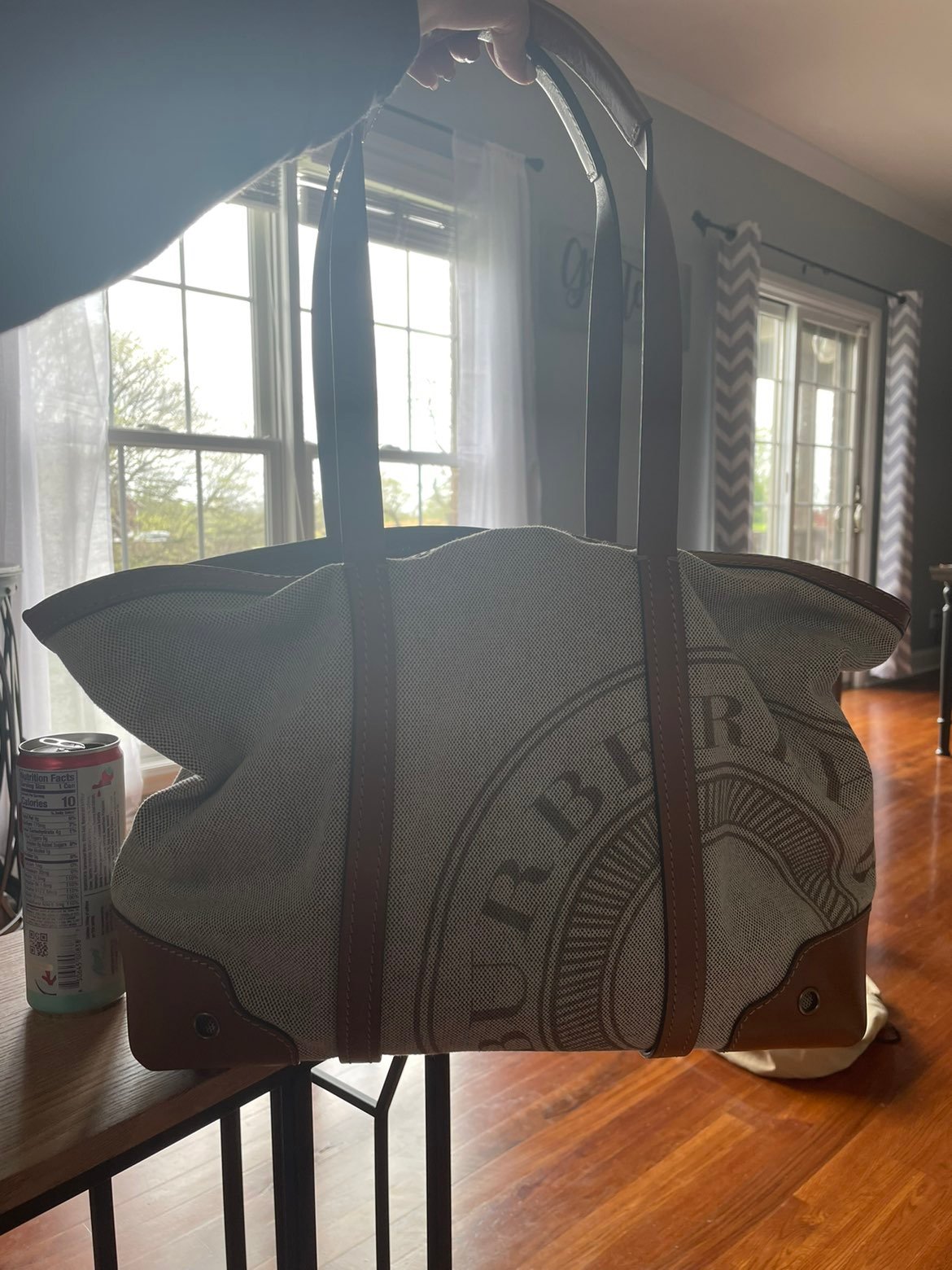 Burberry Patterson Canvas Tote Bag