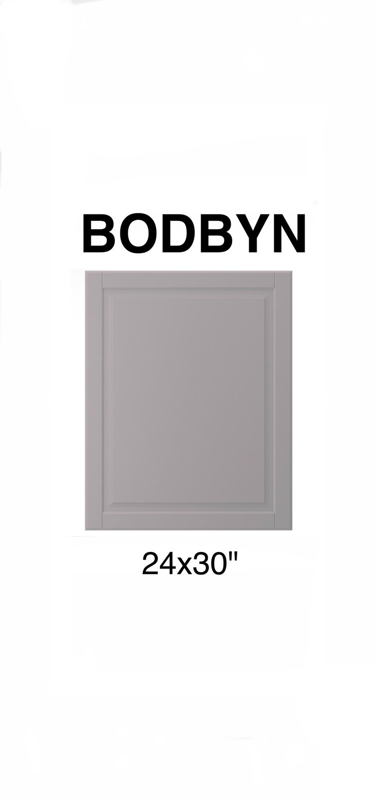 IKEA BODBYN 24x30 Door, gray 702.660.39 for kitchen SEKTION cabinets