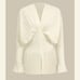 Commense NWT Women’s Pleated Long Flutter Sleeve Off White V Neck Blouse Medium
