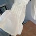 Commense NWT Women’s Pleated Long Flutter Sleeve Off White V Neck Blouse Medium