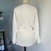 Commense NWT Women’s Pleated Long Flutter Sleeve Off White V Neck Blouse Medium