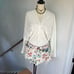 Commense NWT Women’s Pleated Long Flutter Sleeve Off White V Neck Blouse Medium