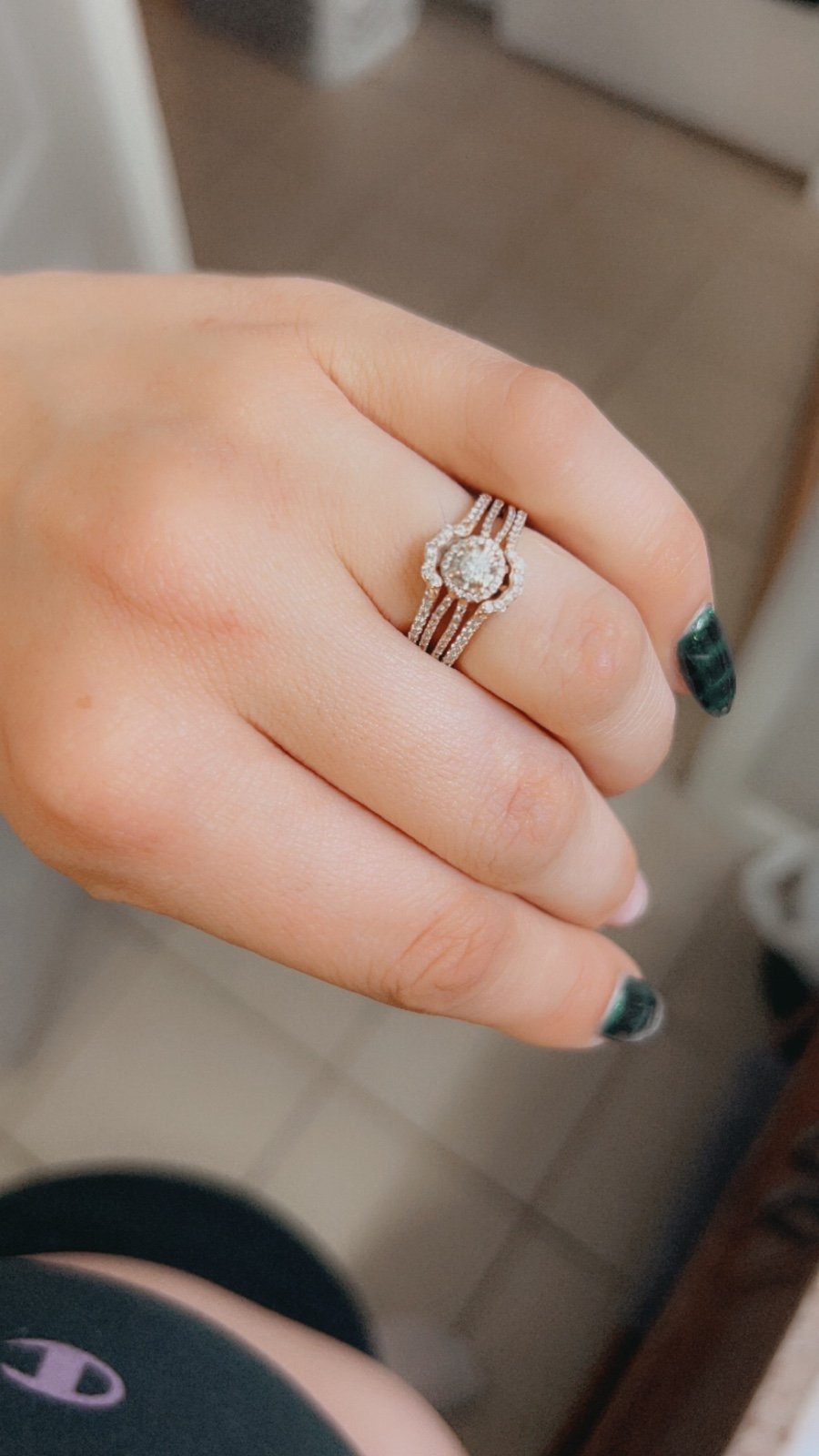 14K Rose Gold Wedding band set