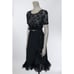 Vintage 1990s 90s Black Silk Ruffled True Wrap Skirt M Goth Gothic Minimalist