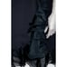 Vintage 1990s 90s Black Silk Ruffled True Wrap Skirt M Goth Gothic Minimalist