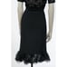 Vintage 1990s 90s Black Silk Ruffled True Wrap Skirt M Goth Gothic Minimalist