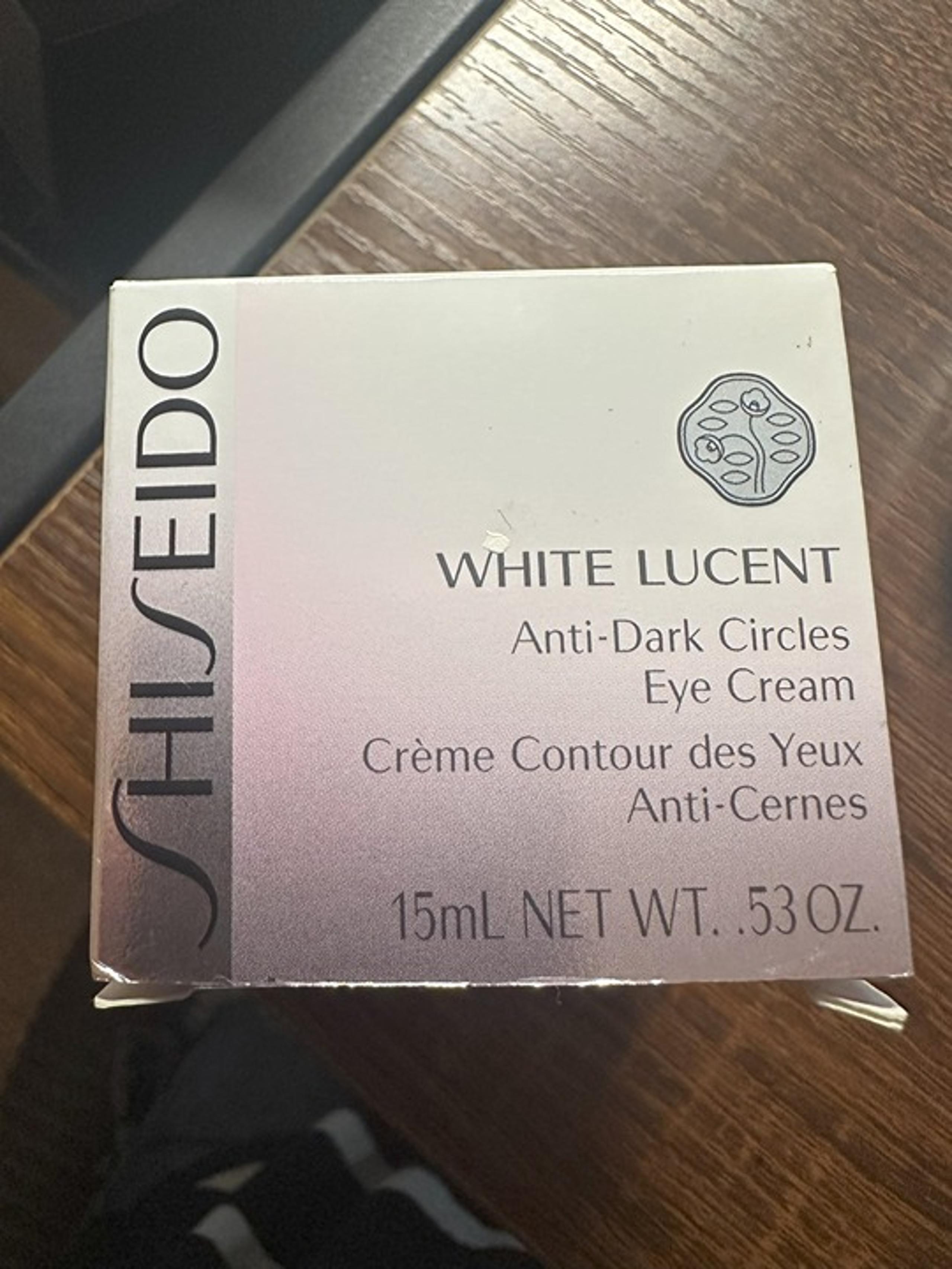 Shiseido, 15 miliLTR/0.53ounce White Lucent Anti-Dark Circles Eye Cream, New