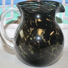 Unique Hand Blown Glass Pitcher or use as a Vase Decor