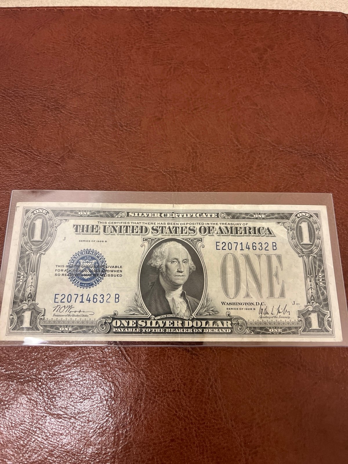 1928 1 bill note silver certificate
