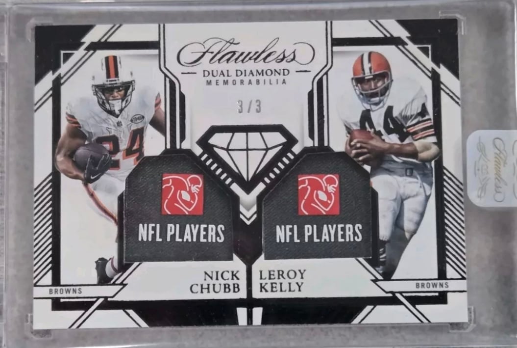 2023 Flawless Dual Diamond Memorabilia Nick Chubb Leroy Kelly NFLPA /3