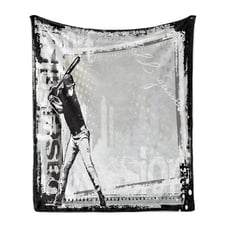 Baseball Sketch Art Ambesonne Black White Art Soft Flannel Fleece Throw Blanket