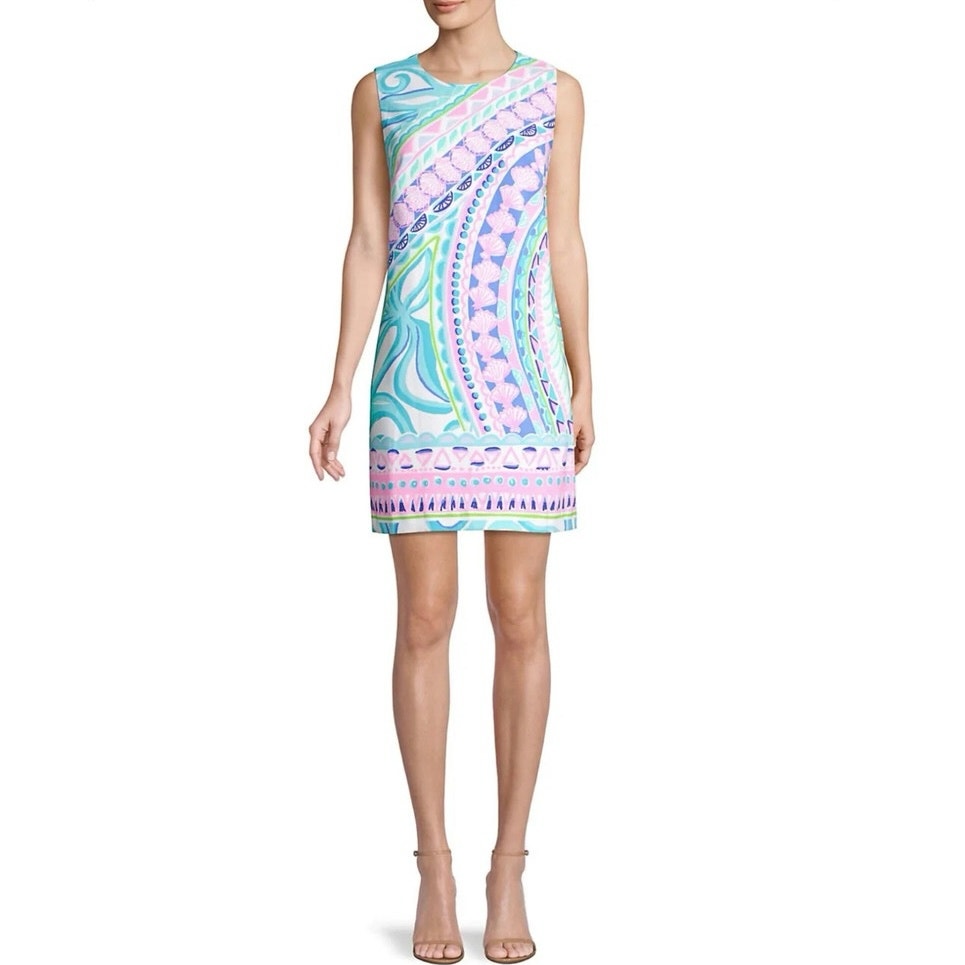 Lilly Pulitzer Narissa Stretch Shift Dress Coco Island Size 14 NWOT Resort