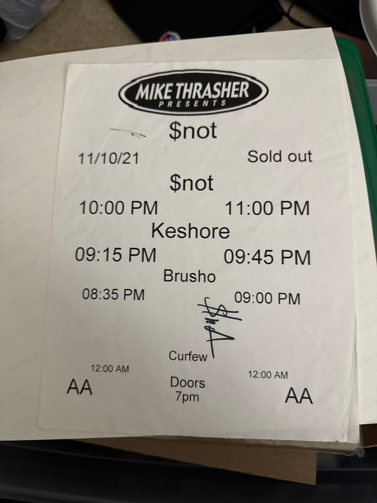 not snot signed autograph