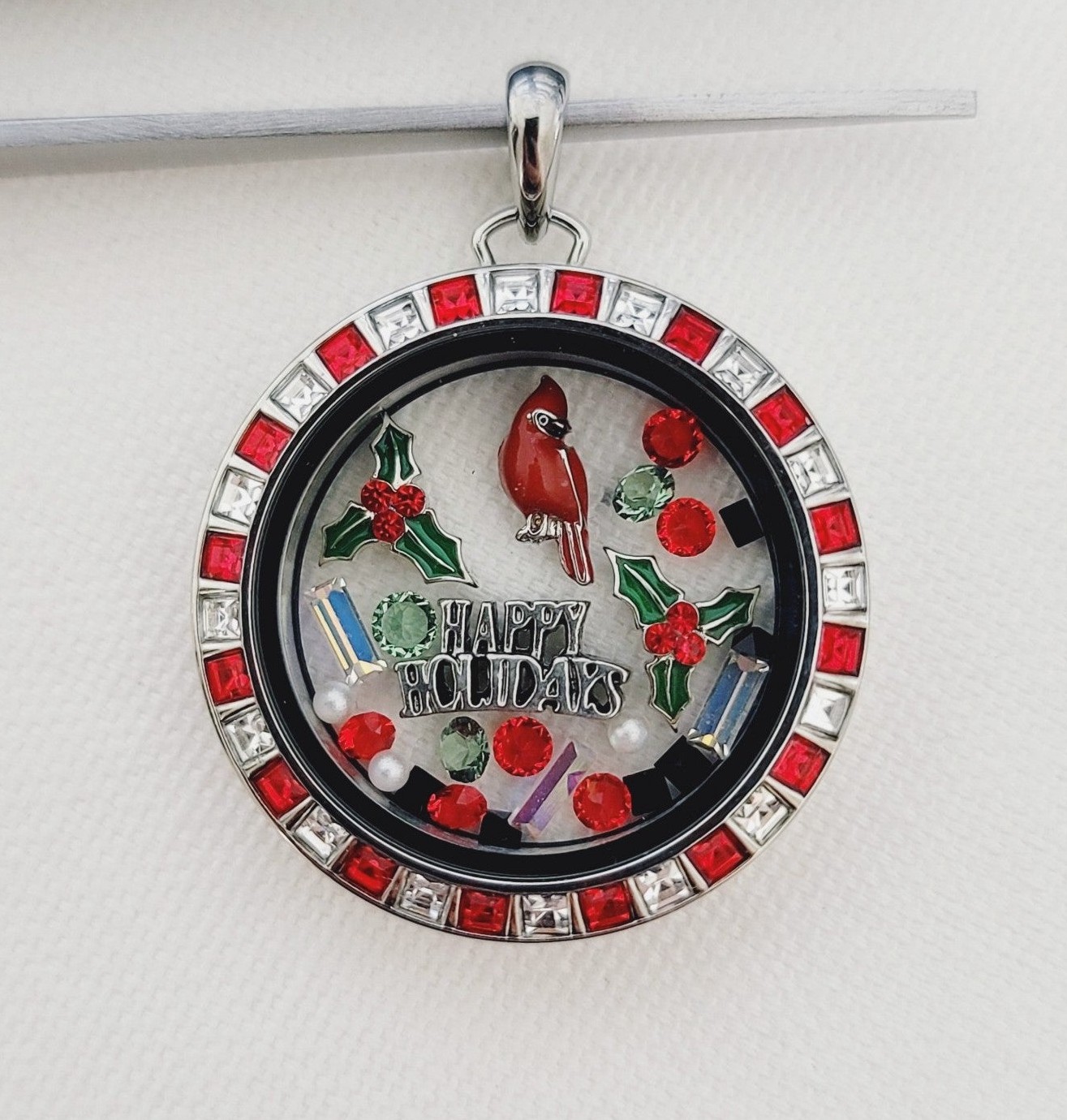 Happy Holly-Days Holiday/Christmas Locket