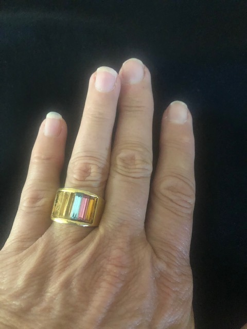 Multi Stone Gold Ring-Size 10