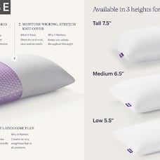 purple harmony pillow (Open Box item - Please request which depth)