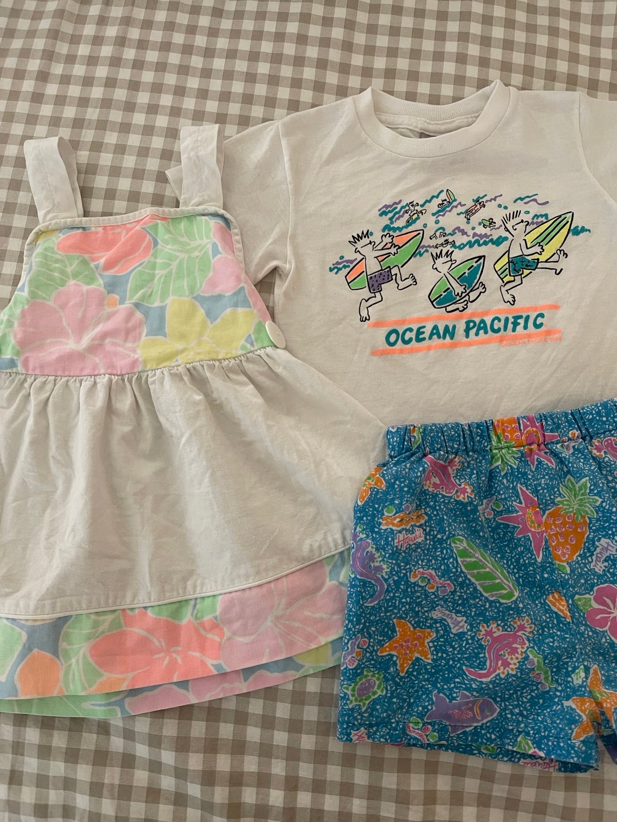 Vintage 90s surf colorful bundle shorts tee dress neon