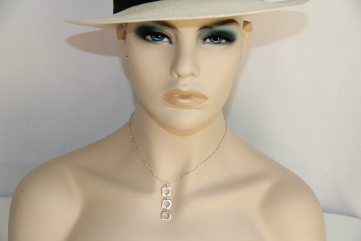 Tiffany & Co Sterling Silver Triple Square Necklace. Iconic