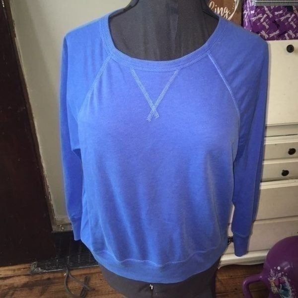 Blue J Crew classic cropped sweatshirt