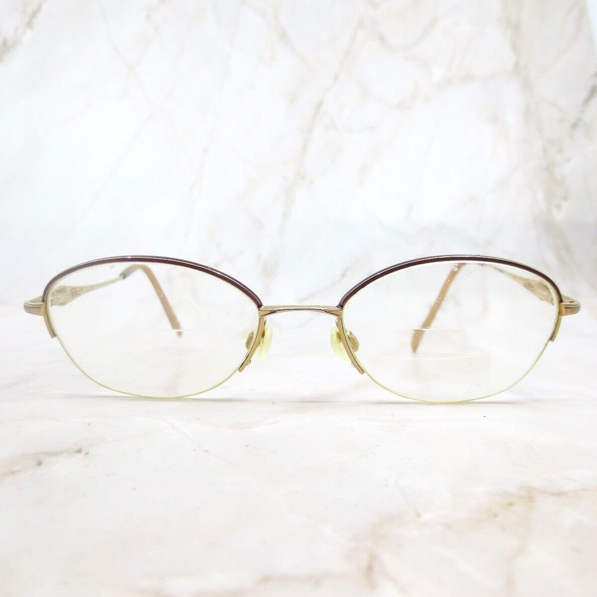 Tura Eyeglasses Frame MOD.421 Unisex Pink Gold Metal Half Rim Oval Shape 50-18