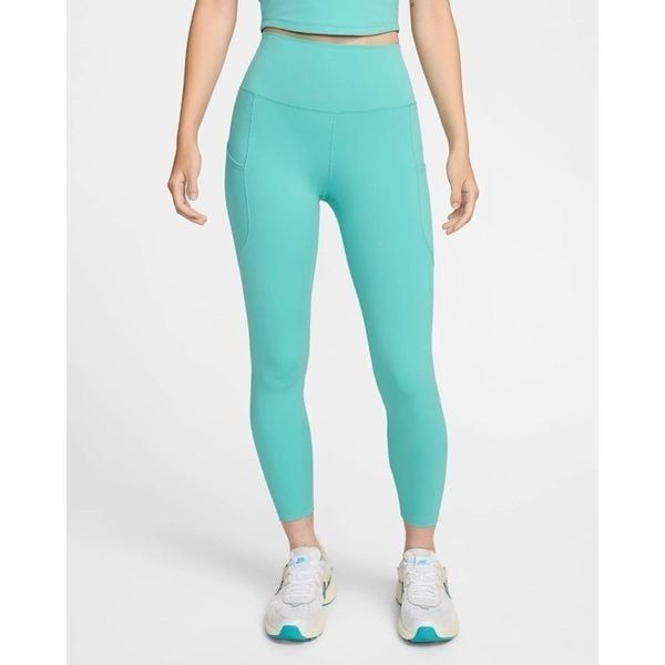 Nike One Dri-Fit Gentle Support High-Waisted 7/8 Leggings Size L Aqua FN3241-300