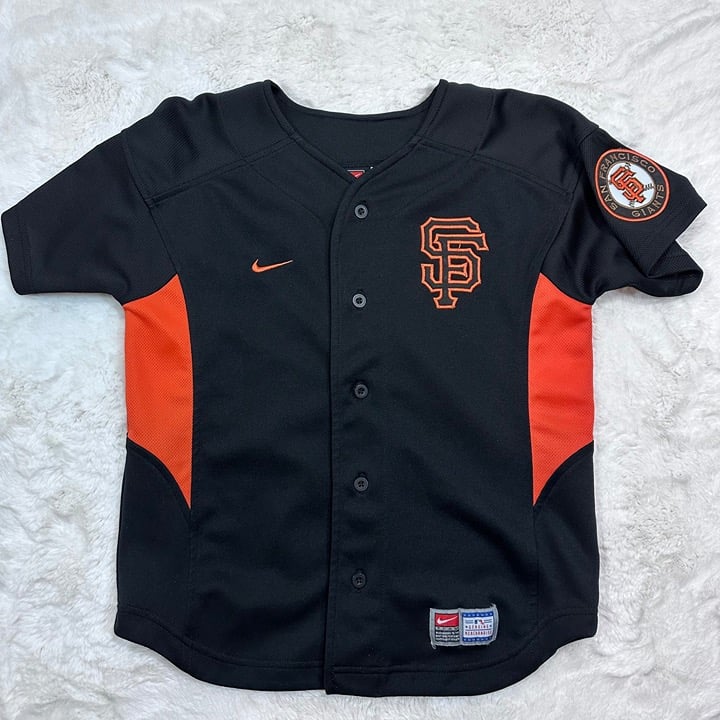 Vintage Nike MLB San Francisco Giants Jersey Black National League Youth Small