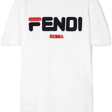 Fendi x Fila Collaboration White Oversized Logo T-Shirt Top Large