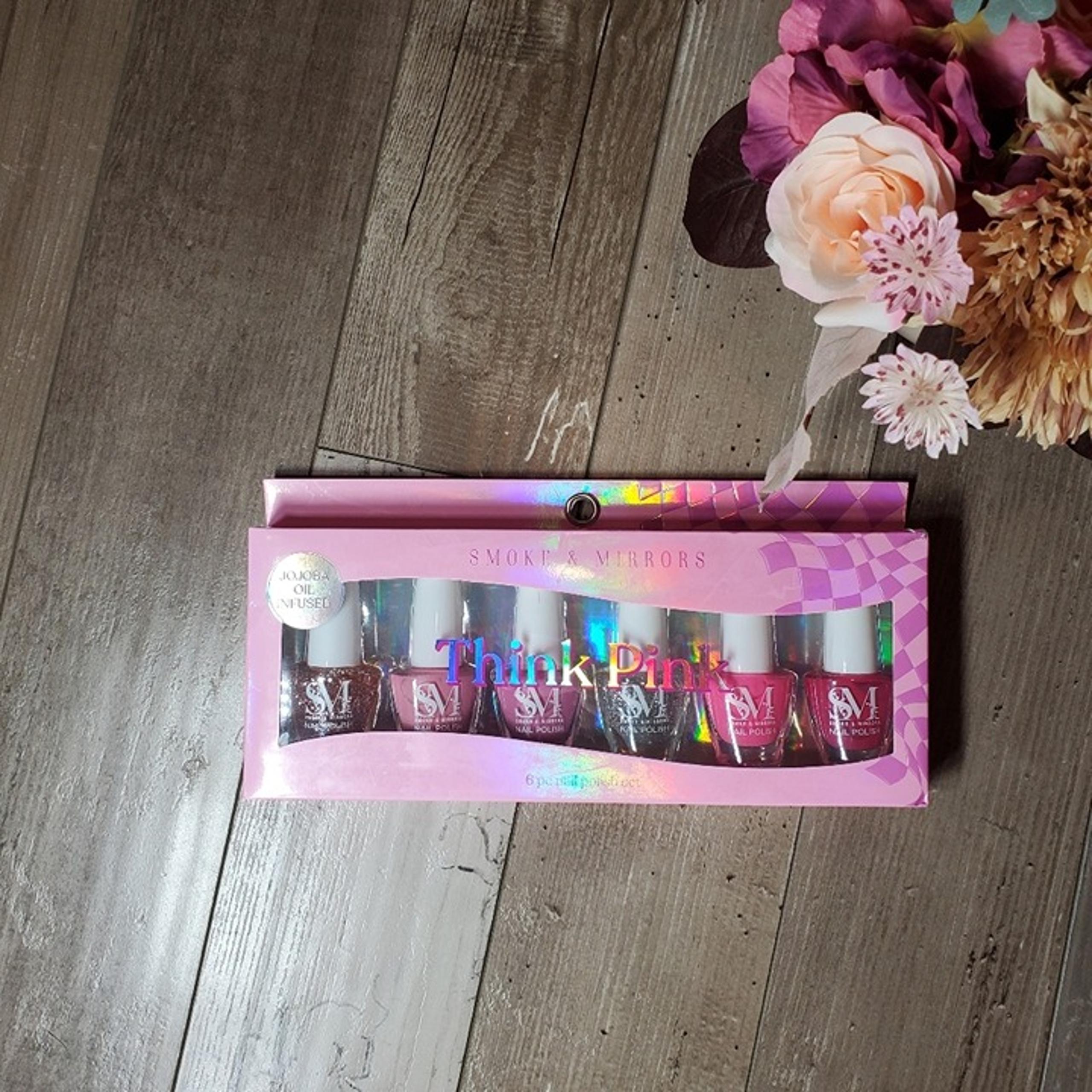 NWT Smoke & Mirrors Think Pink Nail Polish Set 6pc