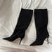 NEW Larroude x Revolve Kate Black Suede Pull On heel boot women size 11 Brand