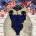 Sexy Blue Lace Teddy with Black Lace Overlay Lingerie