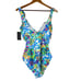 Lauren Ralph Lauren NWT Watercolor Paisley Ruffle One Piece Swimsuit Size 14
