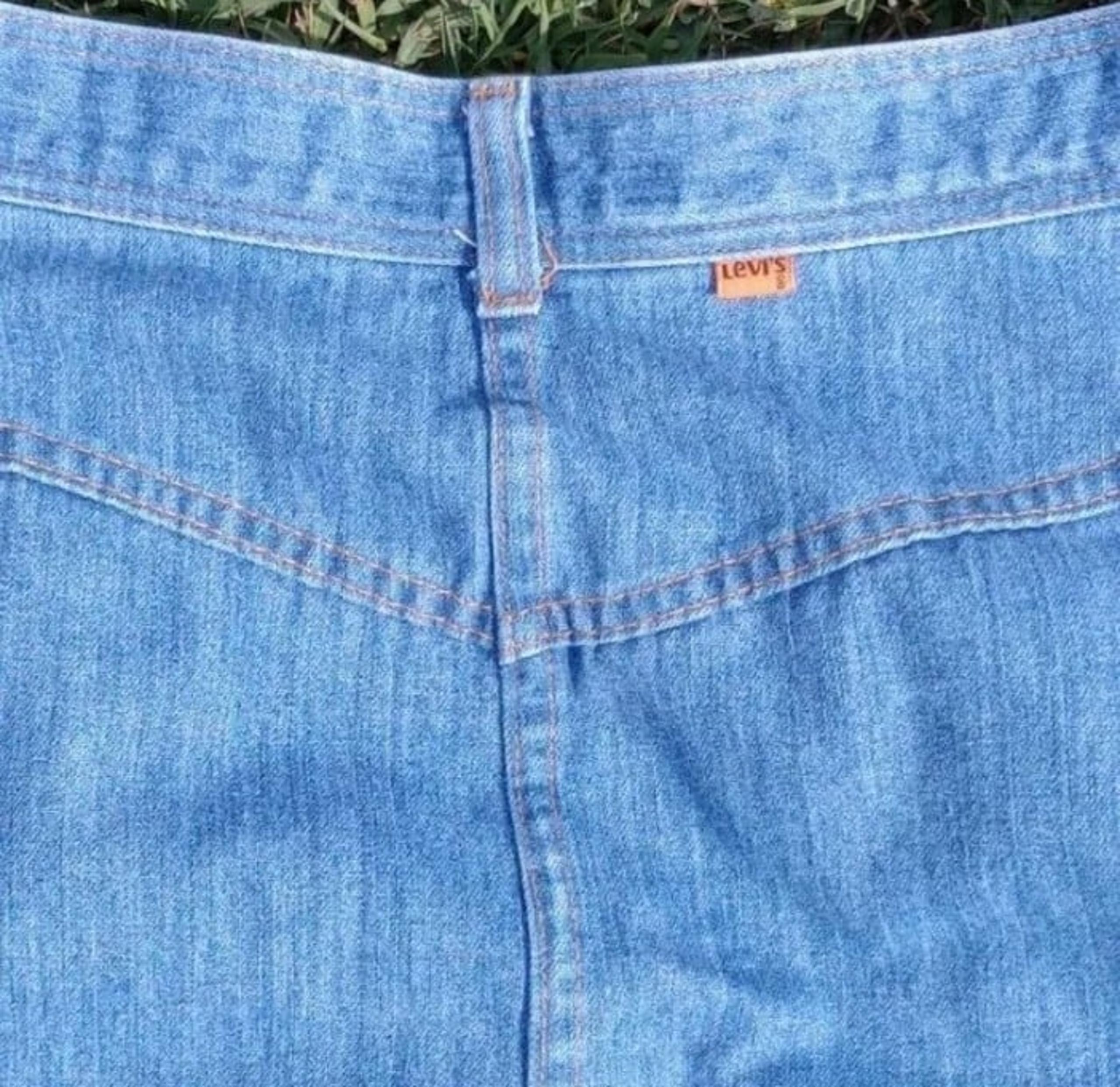 Levi's Jeans Skirt Western Slit USA American Orange Tag  Rare Women's Vintage 12