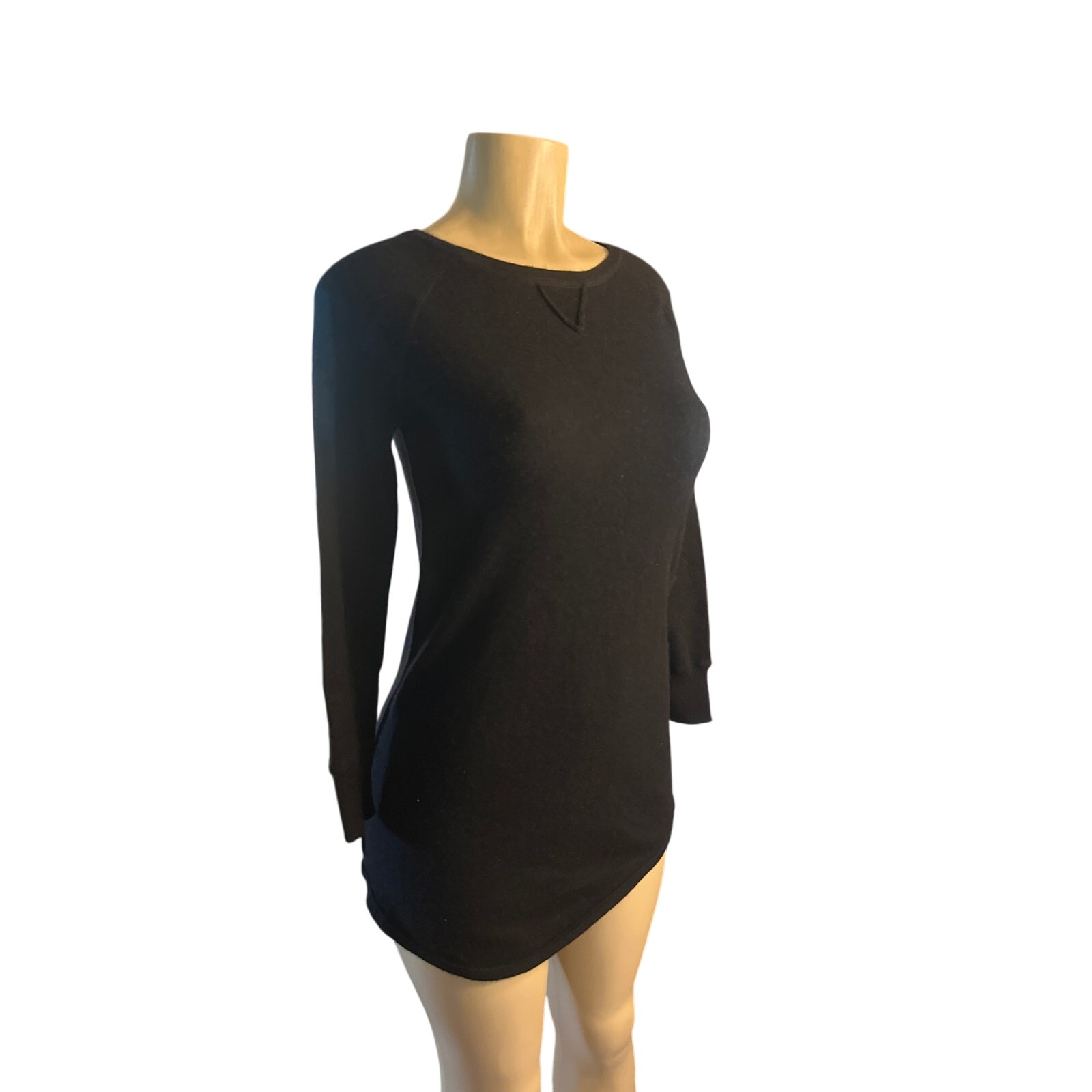 Women XS Skull Cashmere Black Long Sleeved Sweater Dress Wool Cashmere