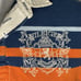Vtg Y2k Tommy Hilfiger M sz Med Stripe Rugby L/S Shirt Polo Orange Blue w Crest