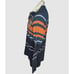Vtg Y2k Tommy Hilfiger M sz Med Stripe Rugby L/S Shirt Polo Orange Blue w Crest
