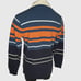 Vtg Y2k Tommy Hilfiger M sz Med Stripe Rugby L/S Shirt Polo Orange Blue w Crest