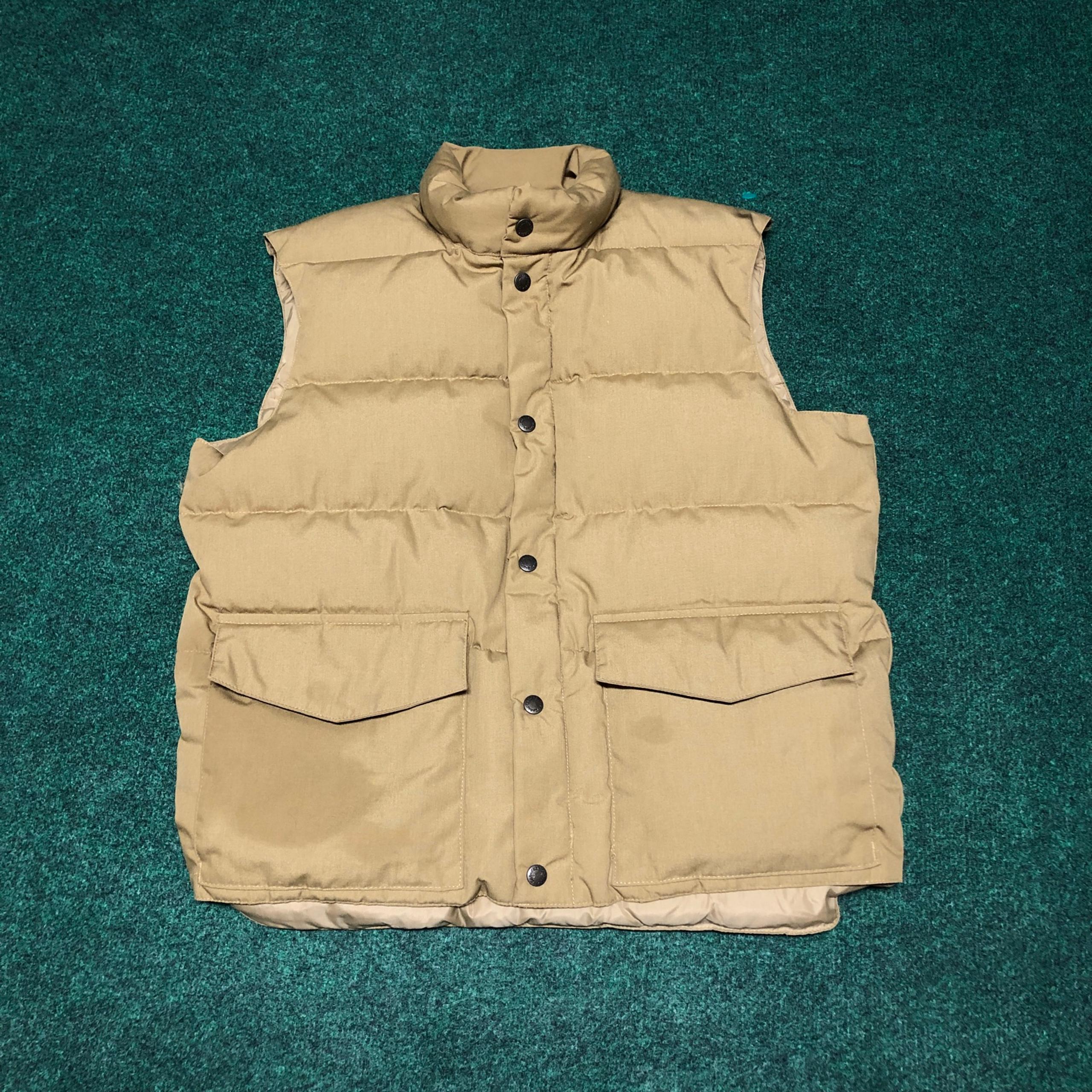 Vintage Cabela’s Waterfowl Down Puffer Vest Men’s Size M Tan Hunting Hiking