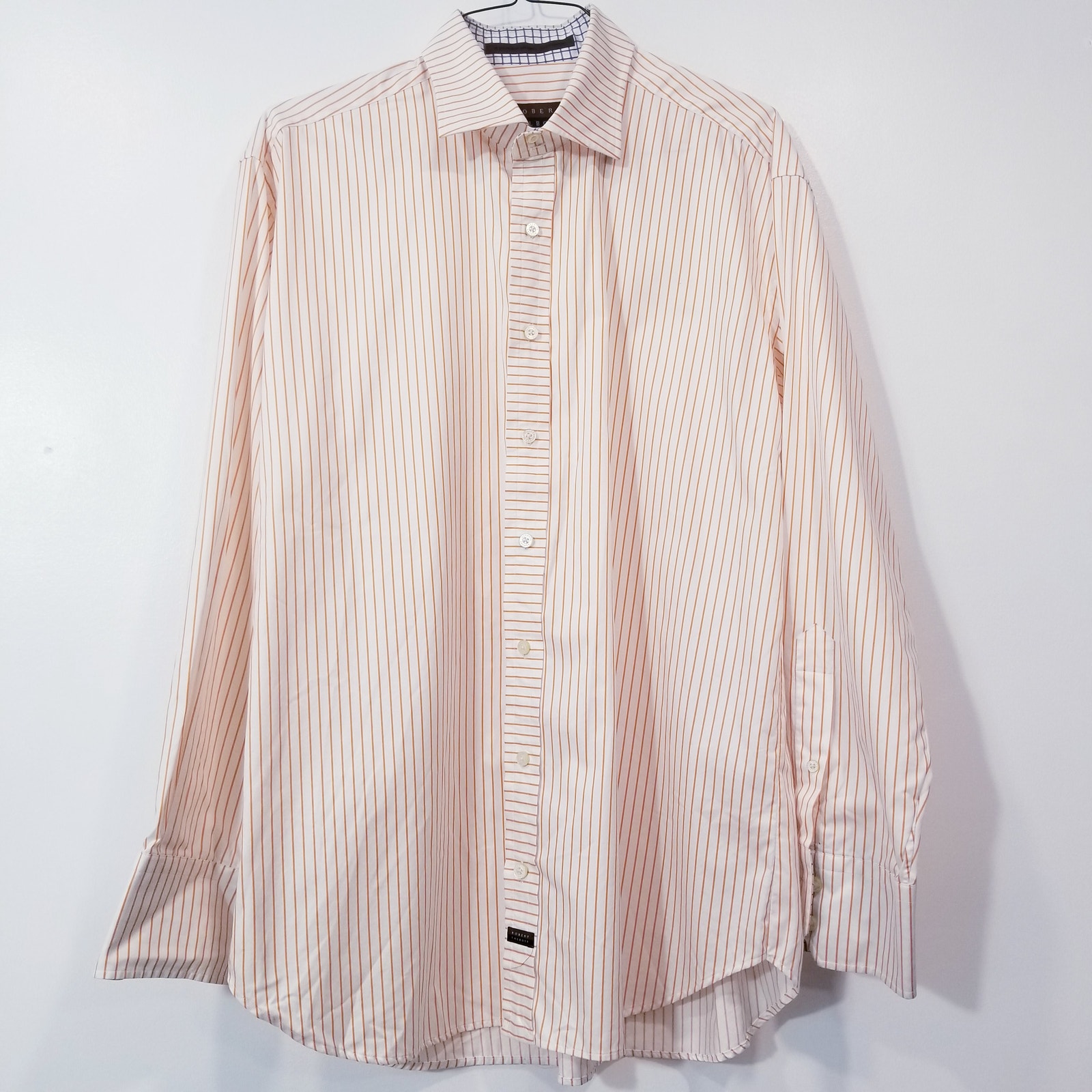 Robert Talbott 100% Cotton Striped Collared Long Sleeves Shirt Button Front