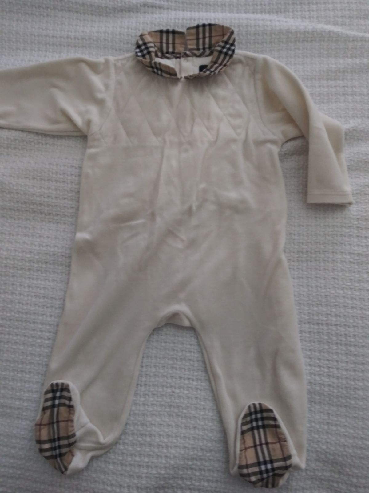 Authentic Burberry Baby Peter Pan velour