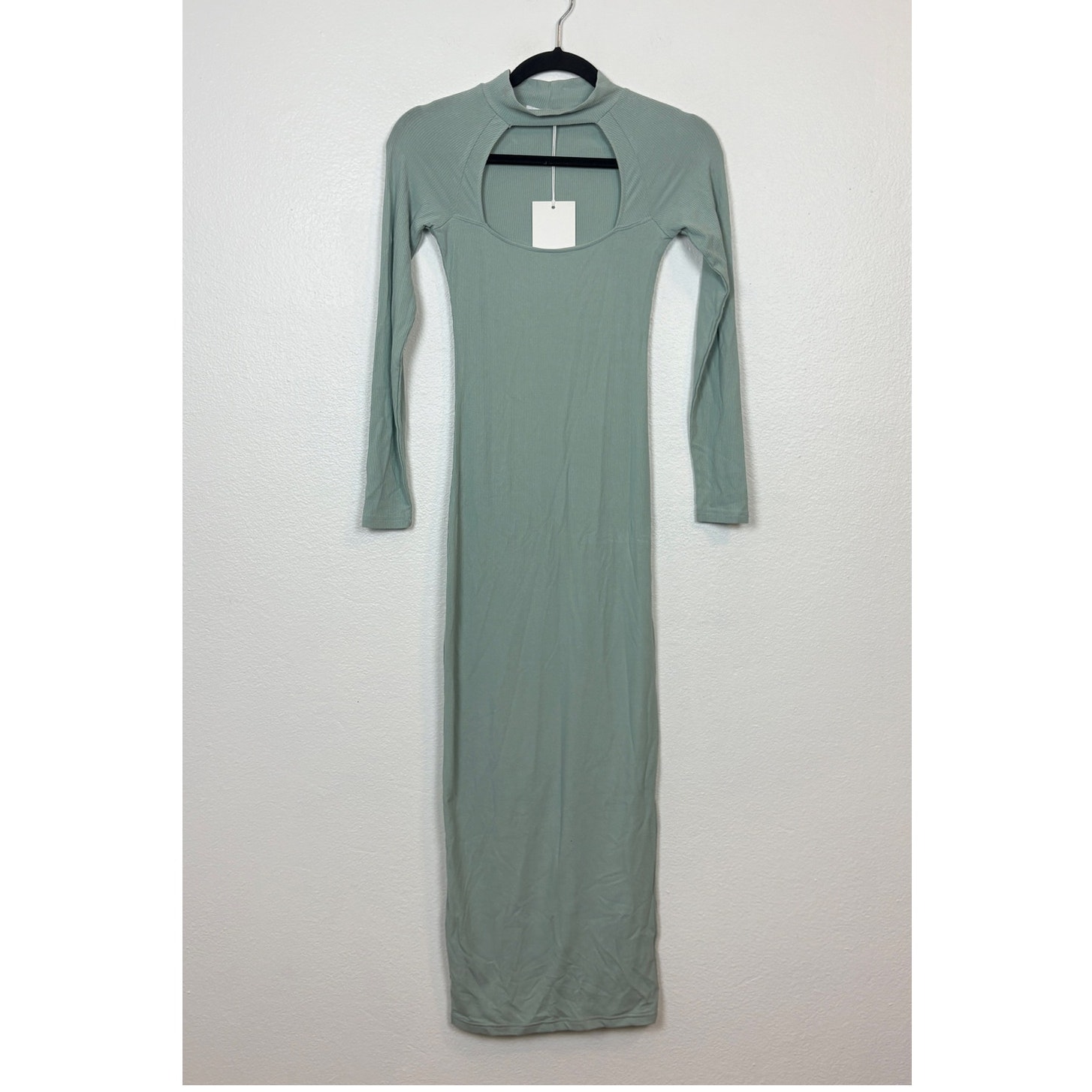 NWT Bayse Rayon Bodycon Long Sleeve Keyhole Maxi Dress Small