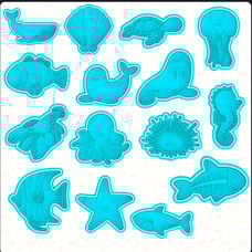 MARINE OCEAN ANIMALS COOKIE CUTTER SET OF 15 14276